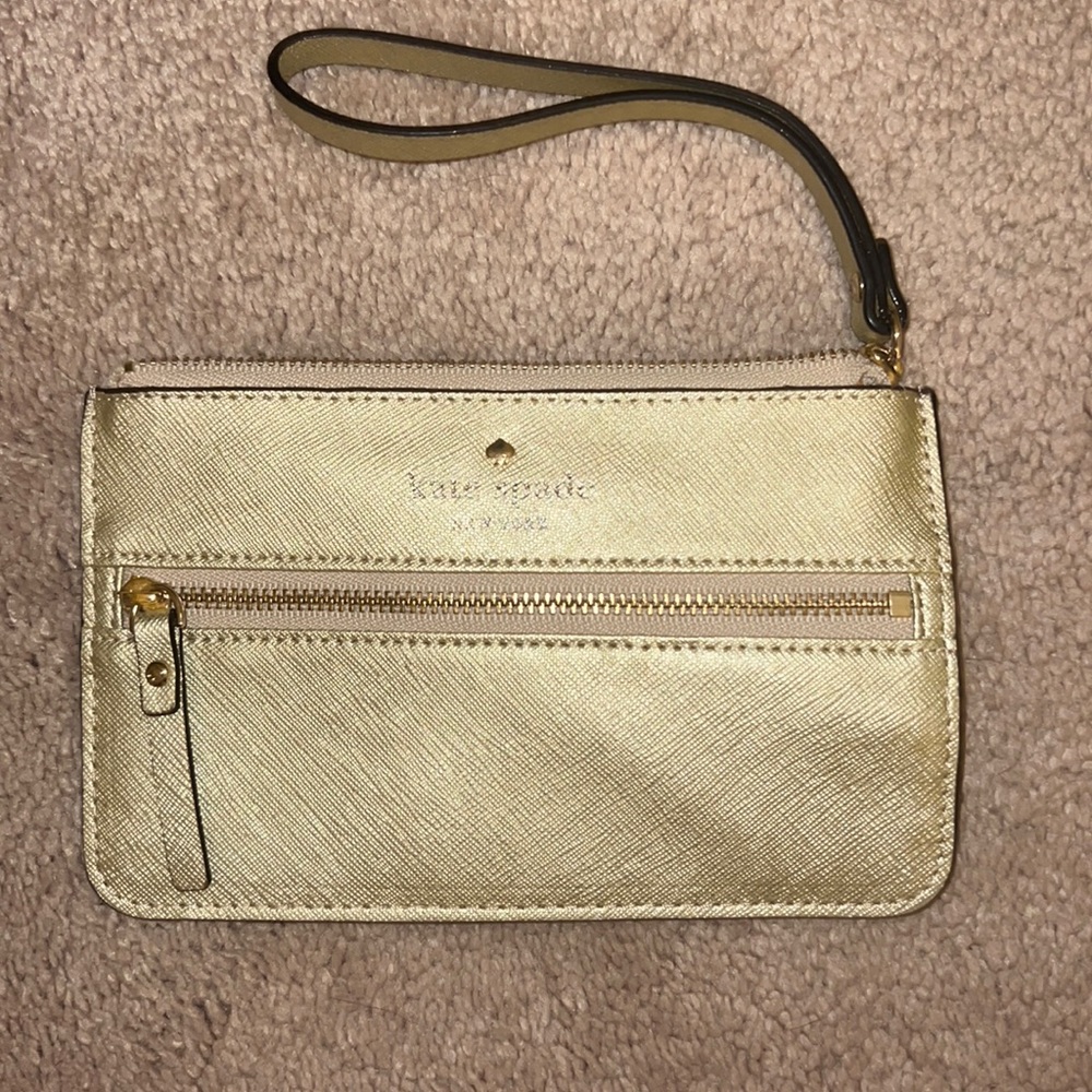 kate spade gold wristlet